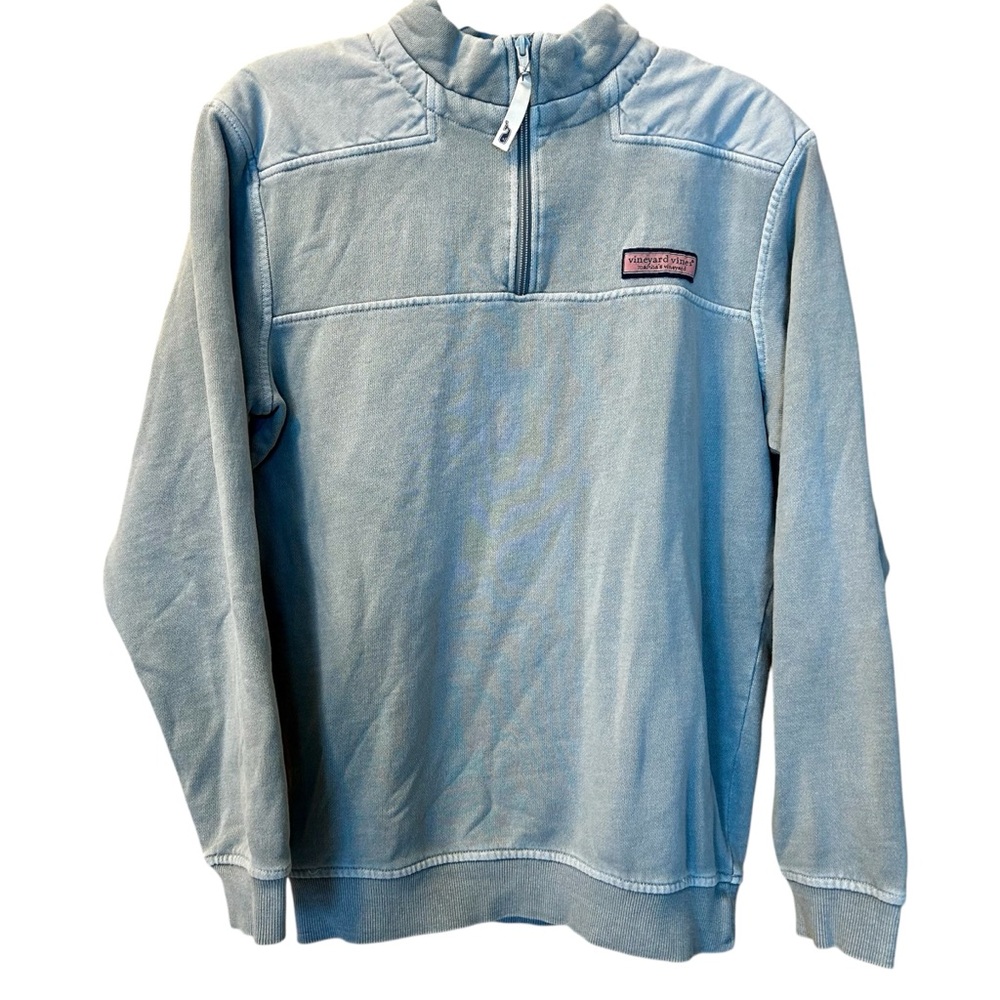 Vineyard Vines Men’s Classic Shep Light Gray 1/4 Zip Sweatshirt XS Preppy